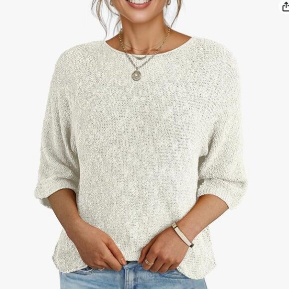 *SALE* NWOT! Boho Cream Sweater for Women - Picture 1 of 6